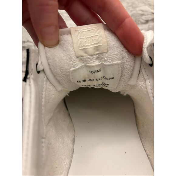 NWOB TOTEME The Sport leather-trimmed suede and shell sneakers, $450 Sz8 - Picture 7 of 9